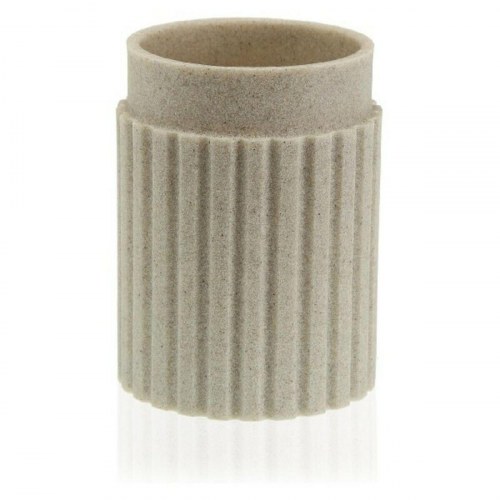 Versa tandbørsteholder i harpiks - sandsten, 7,6 × 9,8 × 7,6 cm