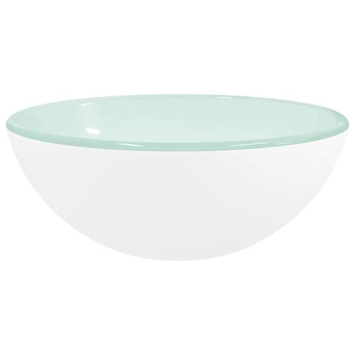 Håndvask 30x12 cm hærdet glas hvid