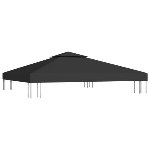 Pavillontopdække i 2 lag 3x3 m 310 g/m² sort