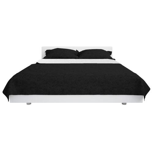 Dobbeltsidet quiltet sengetæppe 170 x 210 cm sort og hvid
