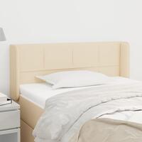Sengegavl med kanter 93x16x78/88 cm stof cremefarvet