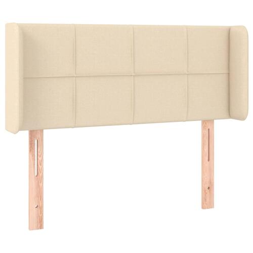 Sengegavl med kanter 93x16x78/88 cm stof cremefarvet