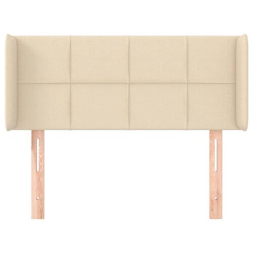 Sengegavl med kanter 93x16x78/88 cm stof cremefarvet