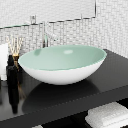 Håndvask 50x37x14 cm glas hvid