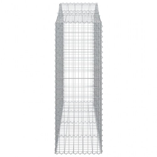 Buede gabionkurve 3 stk. - 200×50×140/160 cm i galvaniseret jern