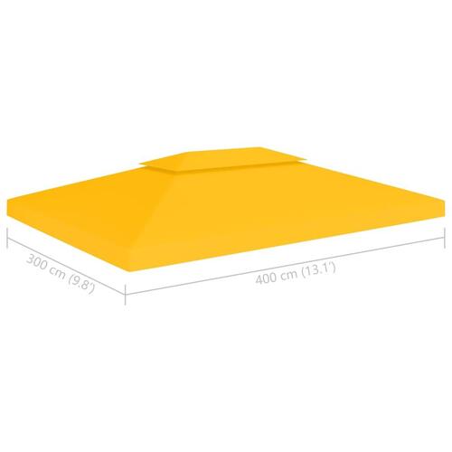 Pavillontopdække i 2 lag 4x3 m 310 g/m² gul