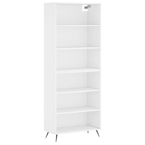 Reol 69,5x32,5x180 cm konstrueret træ hvid