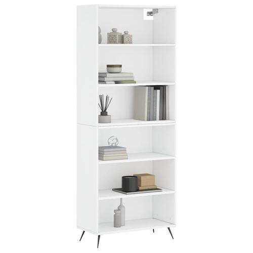 Reol 69,5x32,5x180 cm konstrueret træ hvid