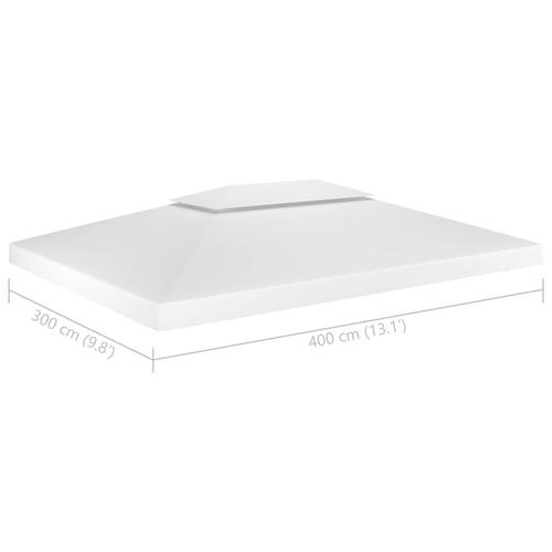 Pavillontopdække i 2 lag 4x3 m 310 g/m² hvid
