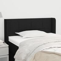 Sengegavl med kanter 103x16x78/88 cm stof sort