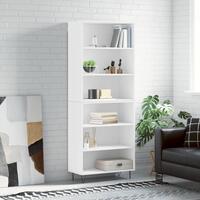 Reol 69,5x32,5x180 cm konstrueret træ hvid