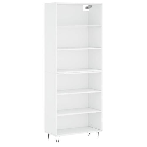 Reol 69,5x32,5x180 cm konstrueret træ hvid
