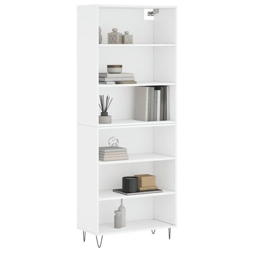 Reol 69,5x32,5x180 cm konstrueret træ hvid