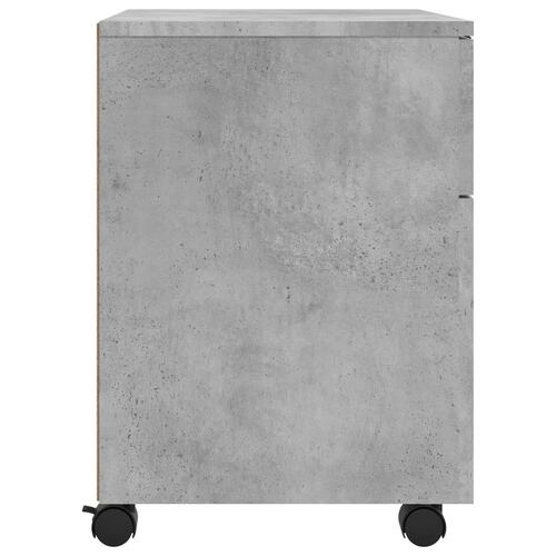 Arkivskab med hjul 45x38x54 cm konstrueret træ betongrå