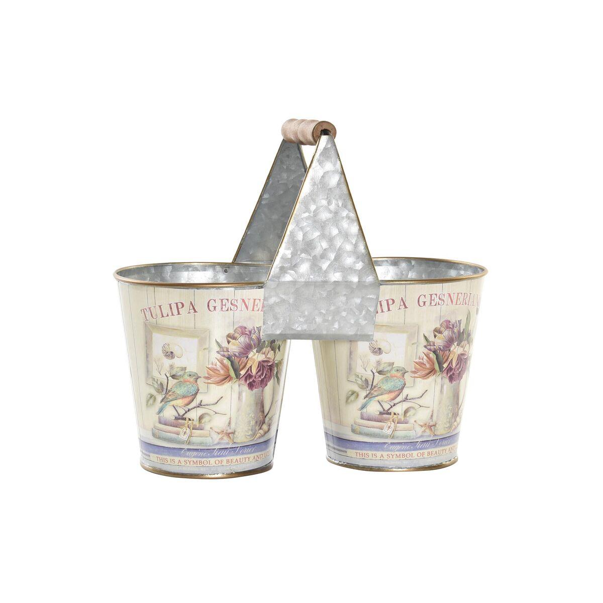 Urtepotte i pink metal - Shabby Chic 24 × 12 × 23 cm billede