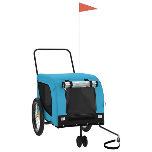 Hundetrailer til cykel oxfordstof og jern blå og sort