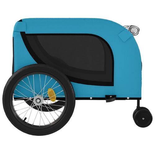 Hundetrailer til cykel oxfordstof og jern blå og sort