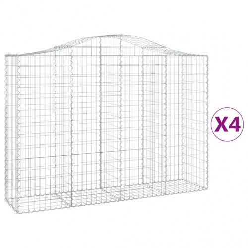 Buede gabionkurve - 4 stk. 200×50×140/160 cm i galvaniseret jern