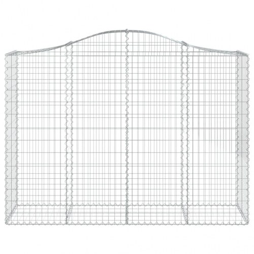 Buede gabionkurve - 4 stk. 200×50×140/160 cm i galvaniseret jern