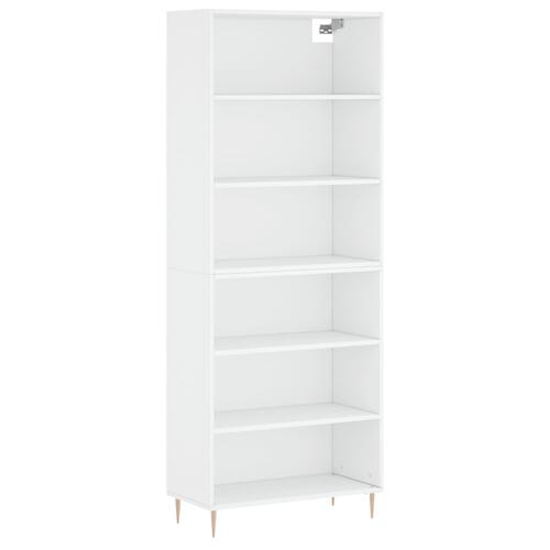 Reol 69,5x32,5x180 cm konstrueret træ hvid