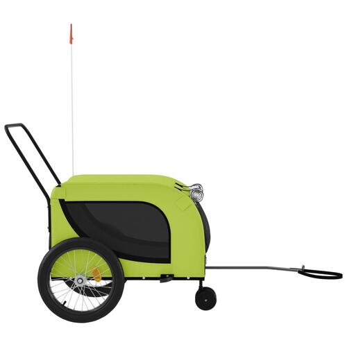 Hundetrailer til cykel oxfordstof og jern grøn og sort
