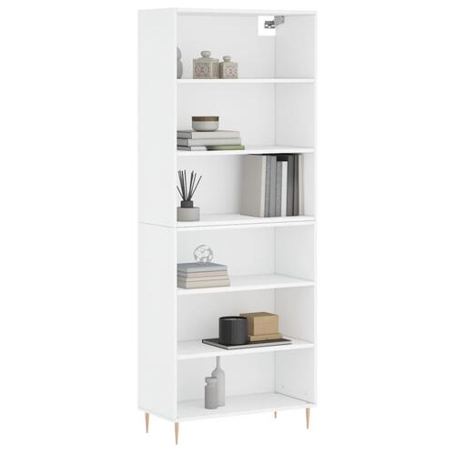 Reol 69,5x32,5x180 cm konstrueret træ hvid