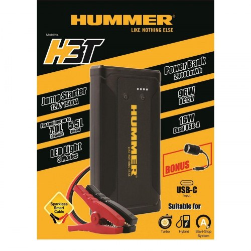 Starthjælp 12 V - Hummer HUMMH3T jumpstarter/powerbank 8 000 Ah