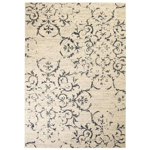 Moderne tæppe blomsterdesign 160 x 230 cm beige/blå