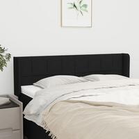 Sengegavl med kanter 147x16x78/88 cm stof sort