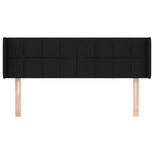 Sengegavl med kanter 147x16x78/88 cm stof sort