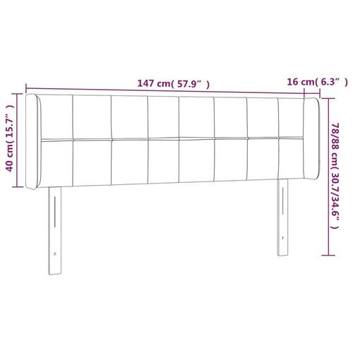 Sengegavl med kanter 147x16x78/88 cm stof sort
