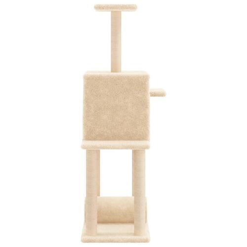 Kradsetræ med sisalkradsestolper 122 cm cremefarvet