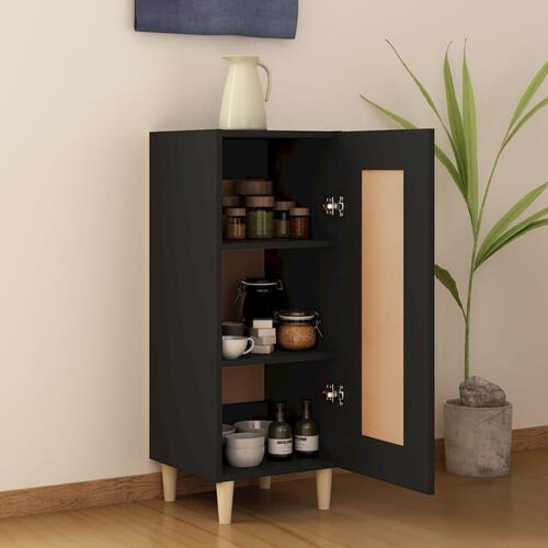 Skænk 34,5x34x90 cm konstrueret træ sort