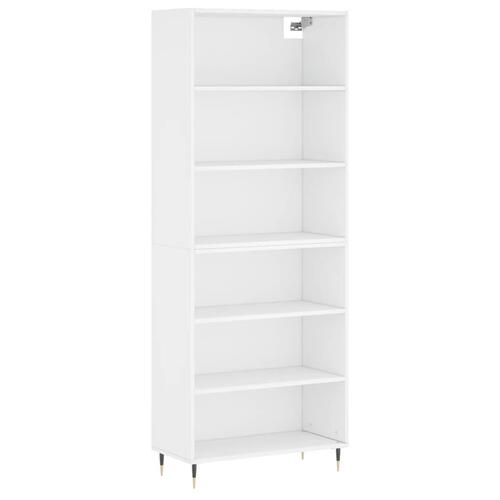Reol 69,5x32,5x180 cm konstrueret træ hvid