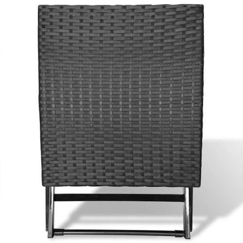 Foldbar skammel polyrattan sort