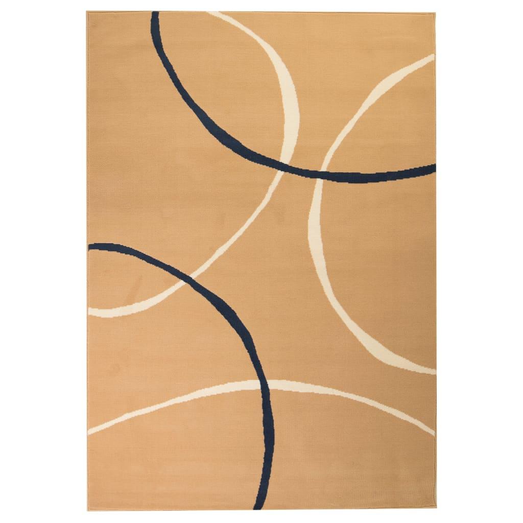 Moderne tæppe cirkeldesign 140 x 200 cm brun