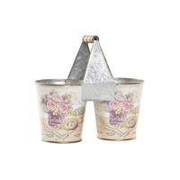 Urtepotte Pink Metal Shabby Chic 24 x 12 x 23 cm