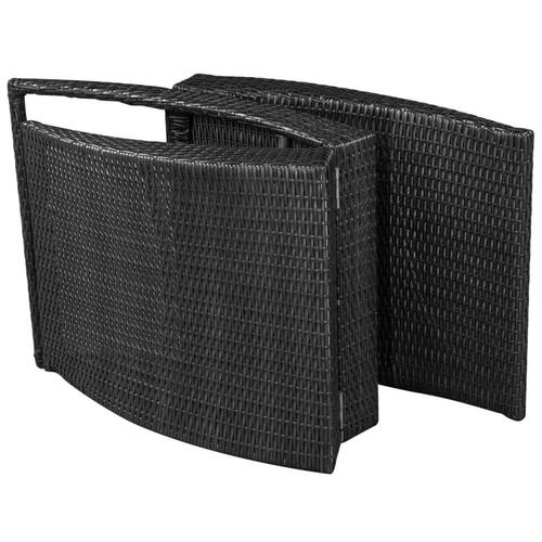 Foldbar liggestol med hynde polyrattan sort