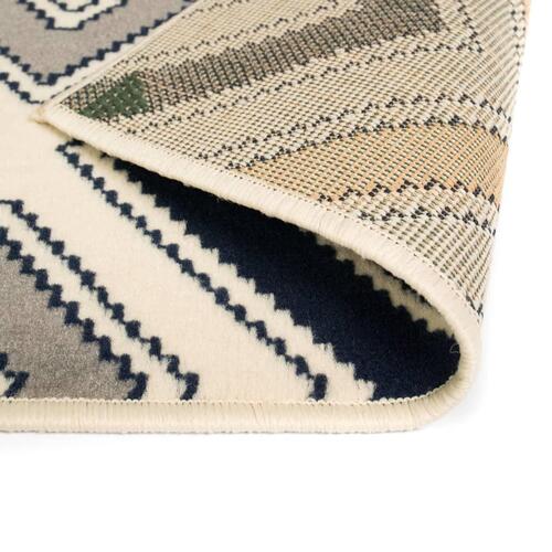 Moderne tæppe zigzag-design 160 x 230 cm brun/sort/blå
