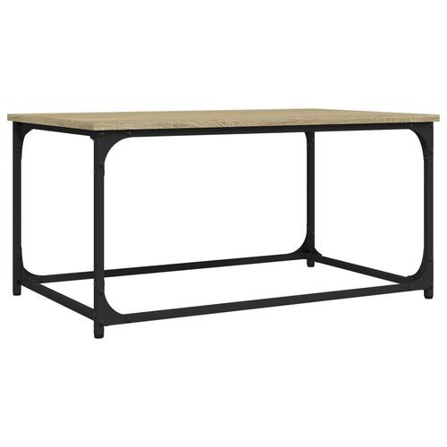 Sofabord 80x50x40 cm konstrueret træ og jern sonoma-eg