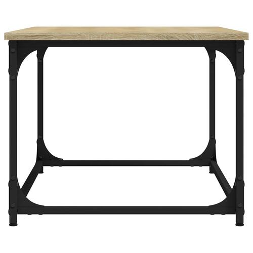 Sofabord 80x50x40 cm konstrueret træ og jern sonoma-eg
