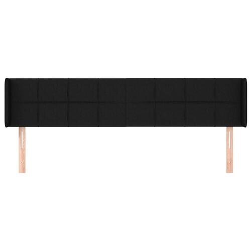Sengegavl med kanter 163x16x78/88 cm stof sort