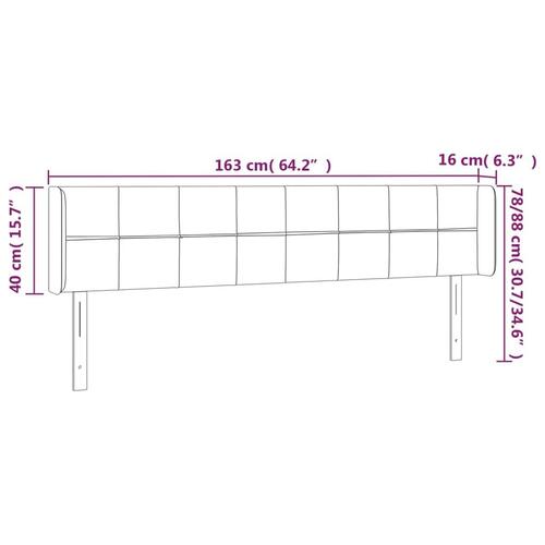 Sengegavl med kanter 163x16x78/88 cm stof sort
