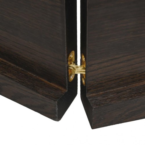 Væghylde 120x30x(2-4) cm behandlet massivt egetræ mørkebrun