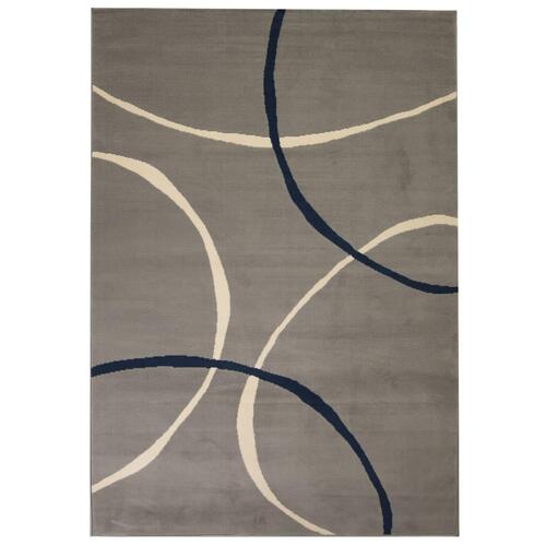 Moderne tæppe cirkeldesign 120 x 170 cm grå