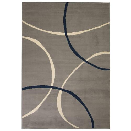 Moderne tæppe cirkeldesign 140 x 200 cm grå