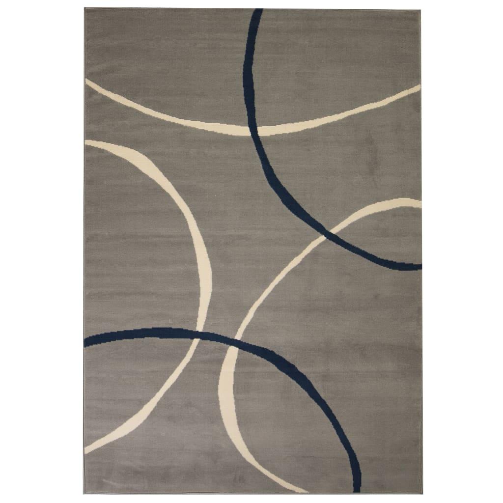 Moderne tæppe cirkeldesign 140 x 200 cm grå