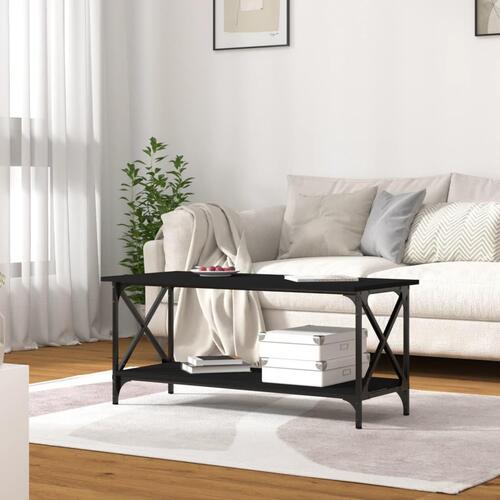 Sofabord 100x45x45 cm konstrueret træ og jern sort