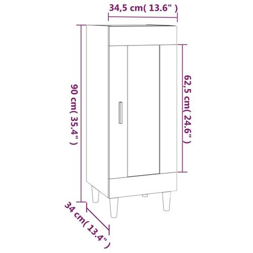 Skænk 34,5x34x90 cm konstrueret træ røget egetræsfarve