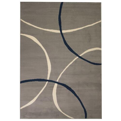 Moderne tæppe cirkeldesign 160 x 230 cm grå